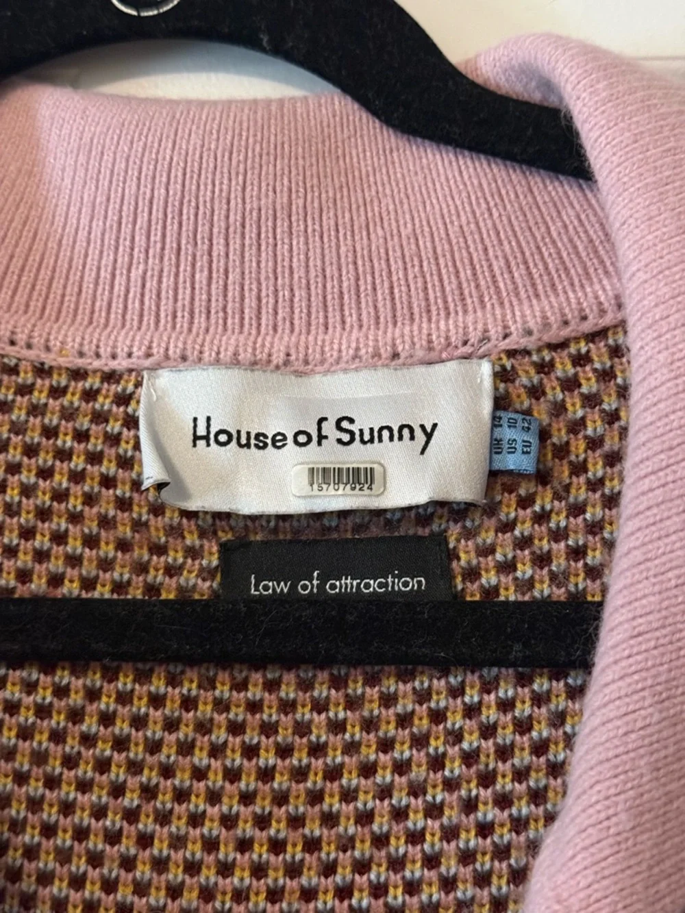 House of Sunny Pink & Burgundy Floral Knit Cardigan - Picture 4 of 5
